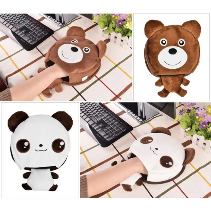 Высокий зимний теплый коврик для мыши USB с подогревом мультяшная Толстая плюшевая грелка для рук удобный коврик для мыши UEJ