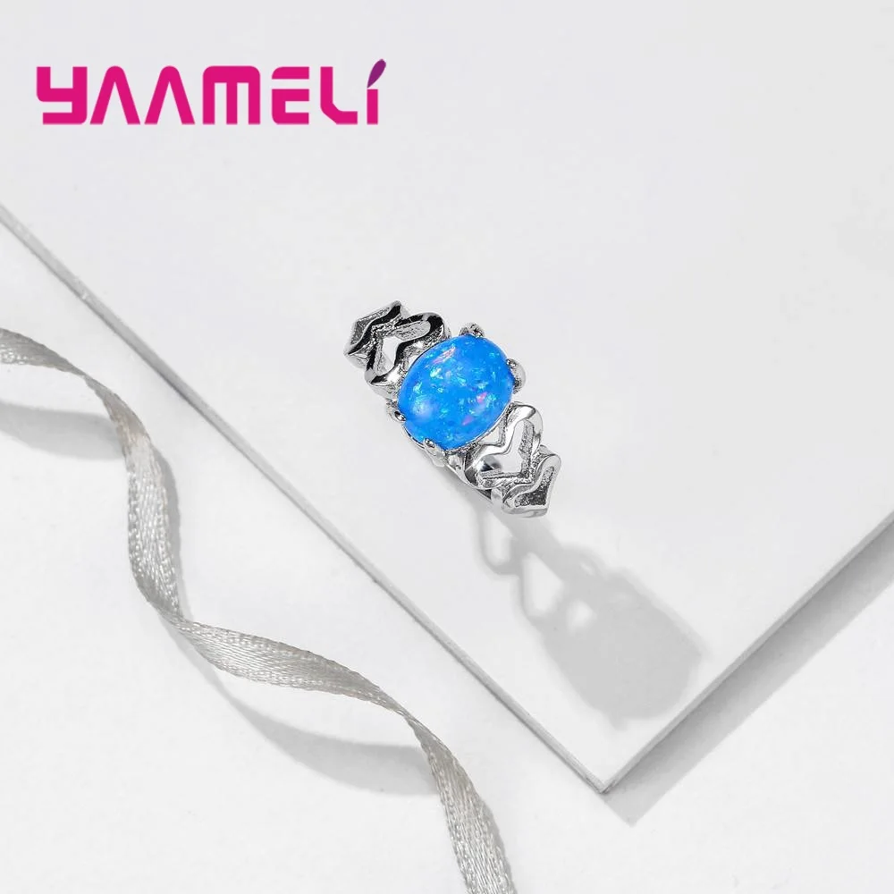 Pink/Biue Stone Accessories For Ladies 925 Sterling Silver Finger Rings Wonderful Super Women Birthday Gift Wholesale | Украшения и
