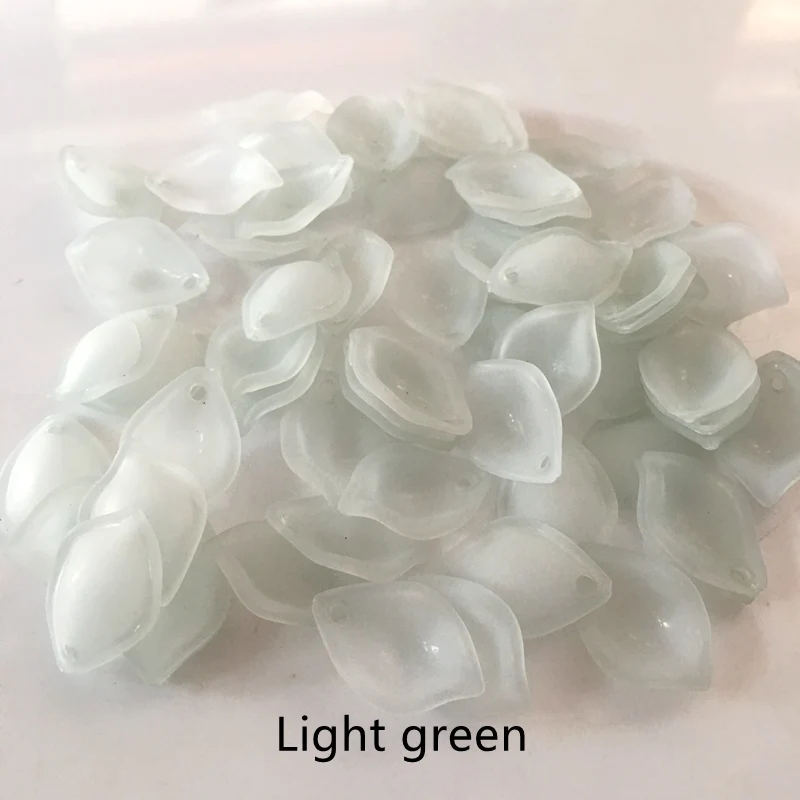 light green 19*13 мм акриловые лепесток цветка розы лезвия бусины холодный тональный крем цвет полупрозрачный для изготовления украшений вручную 130 шт Meideheng - Цвет: light green