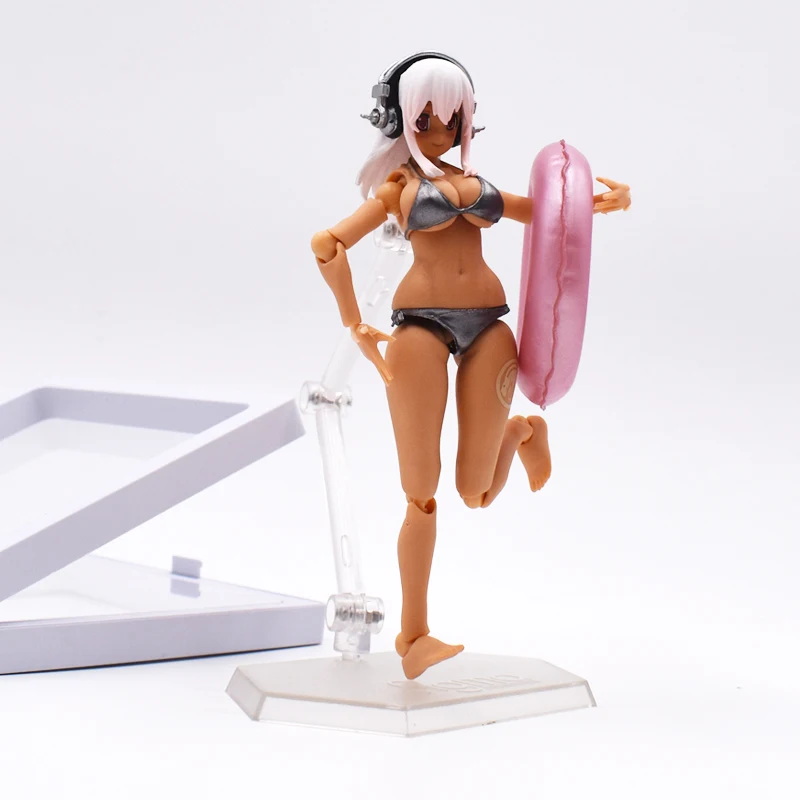 Японские пикантные аниме Рисунок Figma EX-023 анимации Супер Sonico Плавание загорелые Girl ПВХ фигурку Смола Коллекция