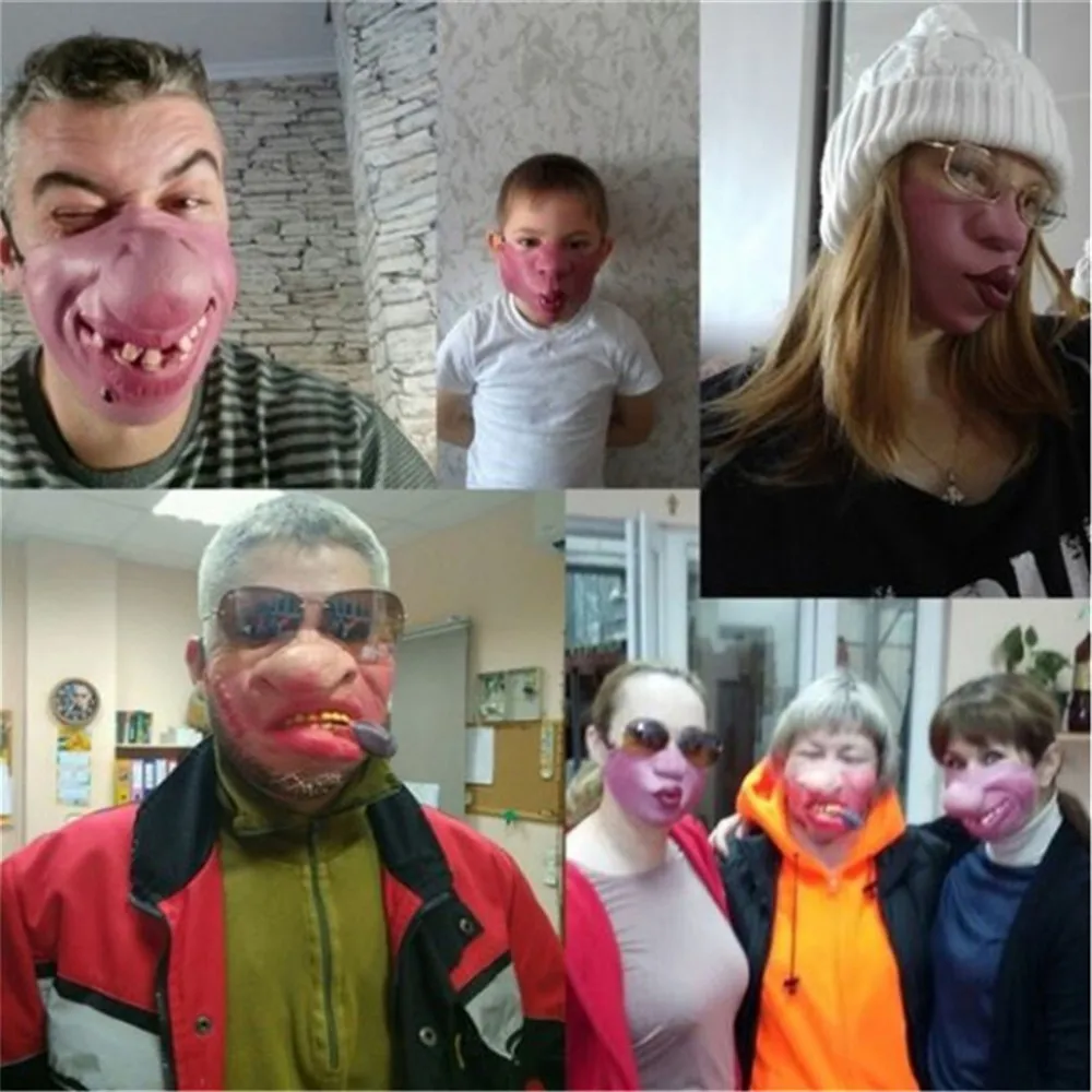 2019 забавные взрослые Вечерние Маски латексный клоун Половина лица ужасный