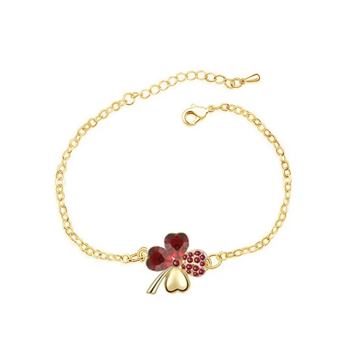 Браслет женский с австрийским кристаллом 4 листа|bracelet fashion|fashion braceletbangle jewelry |