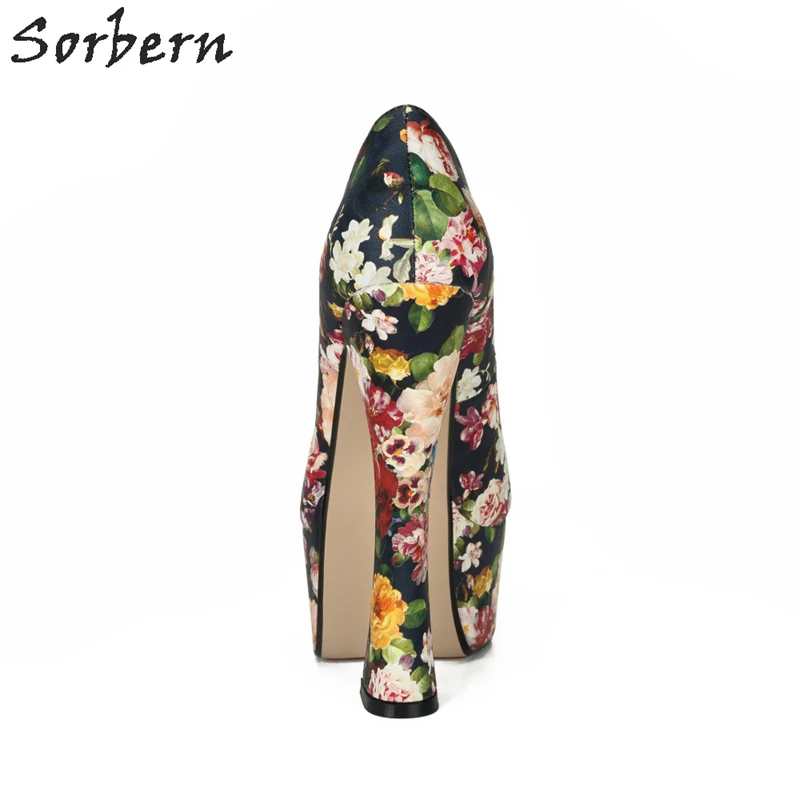 Sorbern/женские туфли-лодочки с цветочным узором туфли на платформе высоком