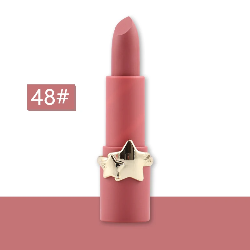 48 Miss Rose, губная помада телесного цвета, 3,5 г, водостойкая, стойкая, 12 популярных цветов, розовая, персиковая, тыквенная, матовая губная помада MS177 - Цвет: 48