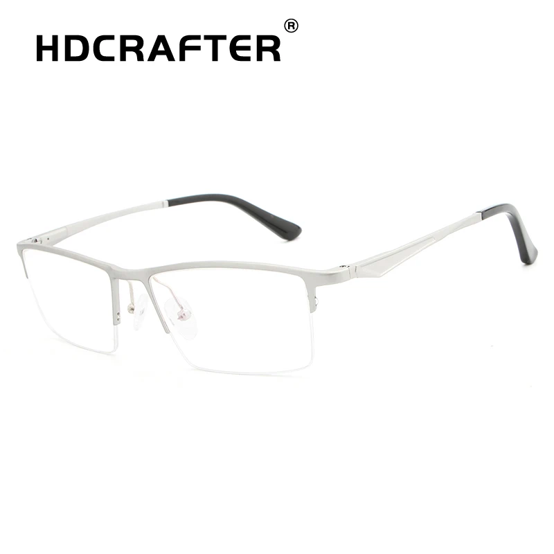HDCRAFTER алюминиево-магниевая оправа для очков, Женские оправы для очков по рецепту, мужские оправы для очков, женские роскошные оптические оправы - Цвет оправы: SILVER