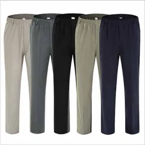 Брюки мужские шелковые, тонкие, с высокой талией, на резинке, летние, 2018