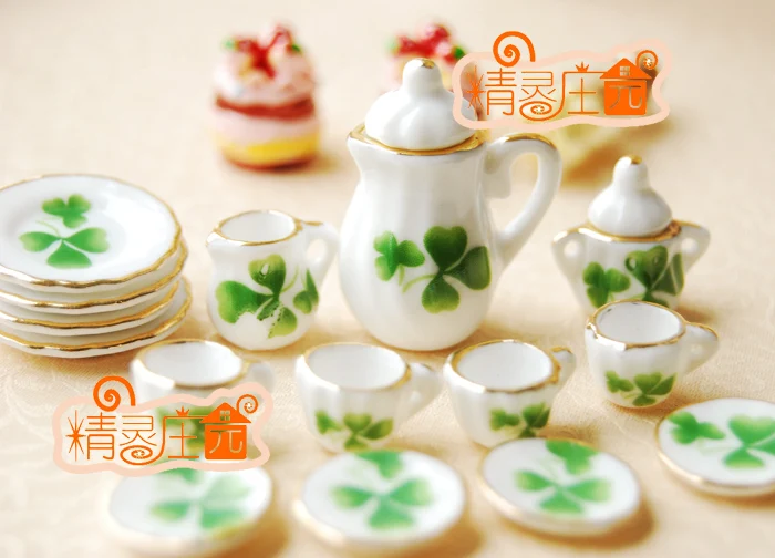 7 Набор из 15 фарфоровых кофейных чайных чашек кукольный домик - Цвет: 7