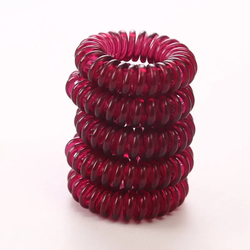 10PCS Red wine 10 шт./лот, 3 см, маленькие веревки для волос, прозрачные цветные эластичные резинки для волос для девочек, детский конский хвост, держатель, резинка, аксессуары для волос - Цвет: 10PCS Red wine
