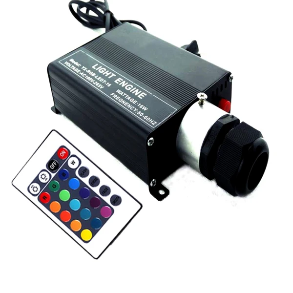 24key RF Remote RGB LED light engine 16W fiber optic led light engine Optic Fiber Lights driver AC100-265V input