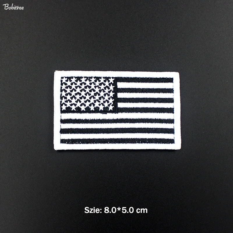 1 pcs 3D крюк петля Флаг США патчи военные значки вышитые Наклейки Аппликации для шляпы заплатки на рюкзак ткань украшения - Цвет: 1 pcs