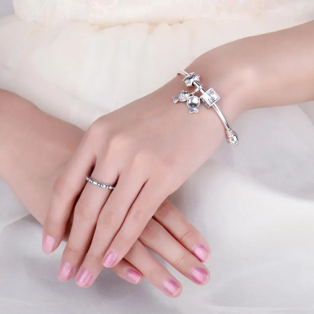 JewelryPalace серебряные бусины 925 пробы Подвески подходят браслеты цветок Снеговик
