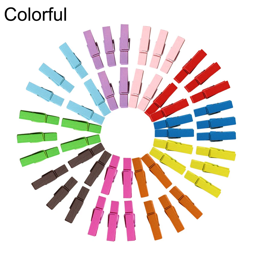 

New 100Pcs Mini Paper Peg Wooden Clothespin Photo Clips Art Craft Notes Hanging Pins