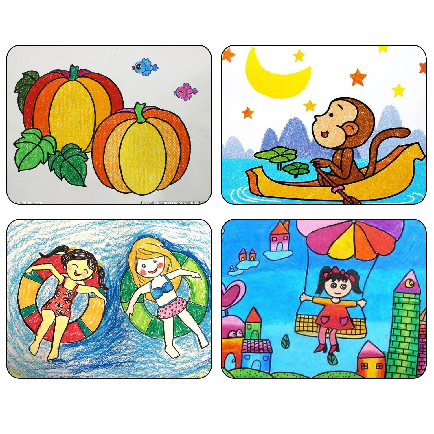 Безопасные круглые нетоксичные ранцы для рисования 16 цветов|Юный художник| |