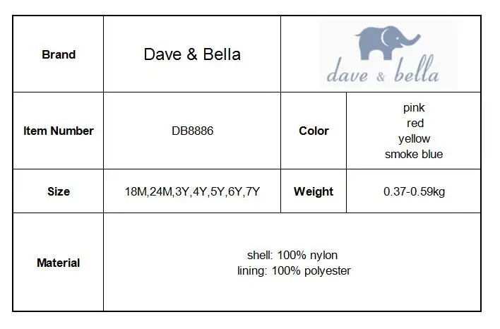 DB8886 dave bella/осеннее модное пальто с капюшоном для маленьких мальчиков; детская одежда высокого качества; детская одежда с длинными рукавами
