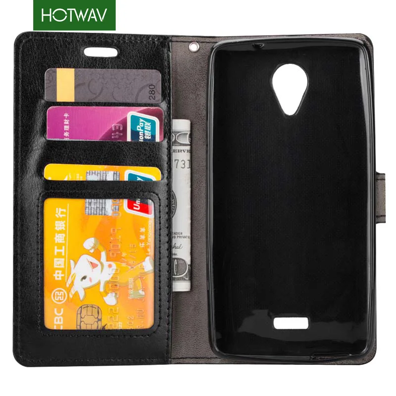 HOTWAV флип бумажник PU Чехлы для мангала Wiko Фредди Стенд с держателями карт 5 дюймов