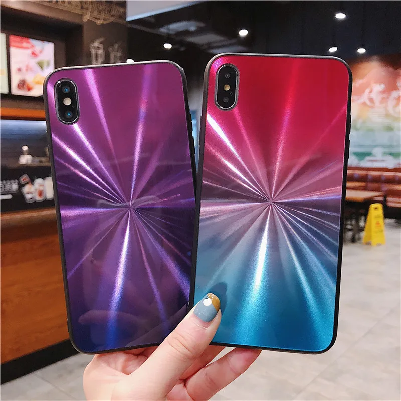 Чехол для iphone XS Max XR 3D градиентный зеркальный чехол iPhone 6 6S 7 8 Plus X чехлы