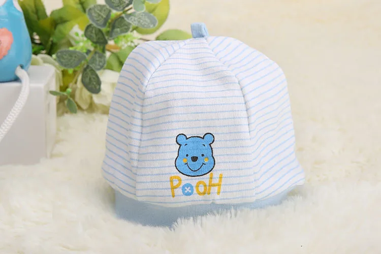 baby cap bear 2 Симпатичные детские шляпы, теплые мягкие хлопковые шапки унисекс с героями мультфильмов для новорожденных и малышей, аксессуары для новорожденных - Цвет: baby cap bear 2
