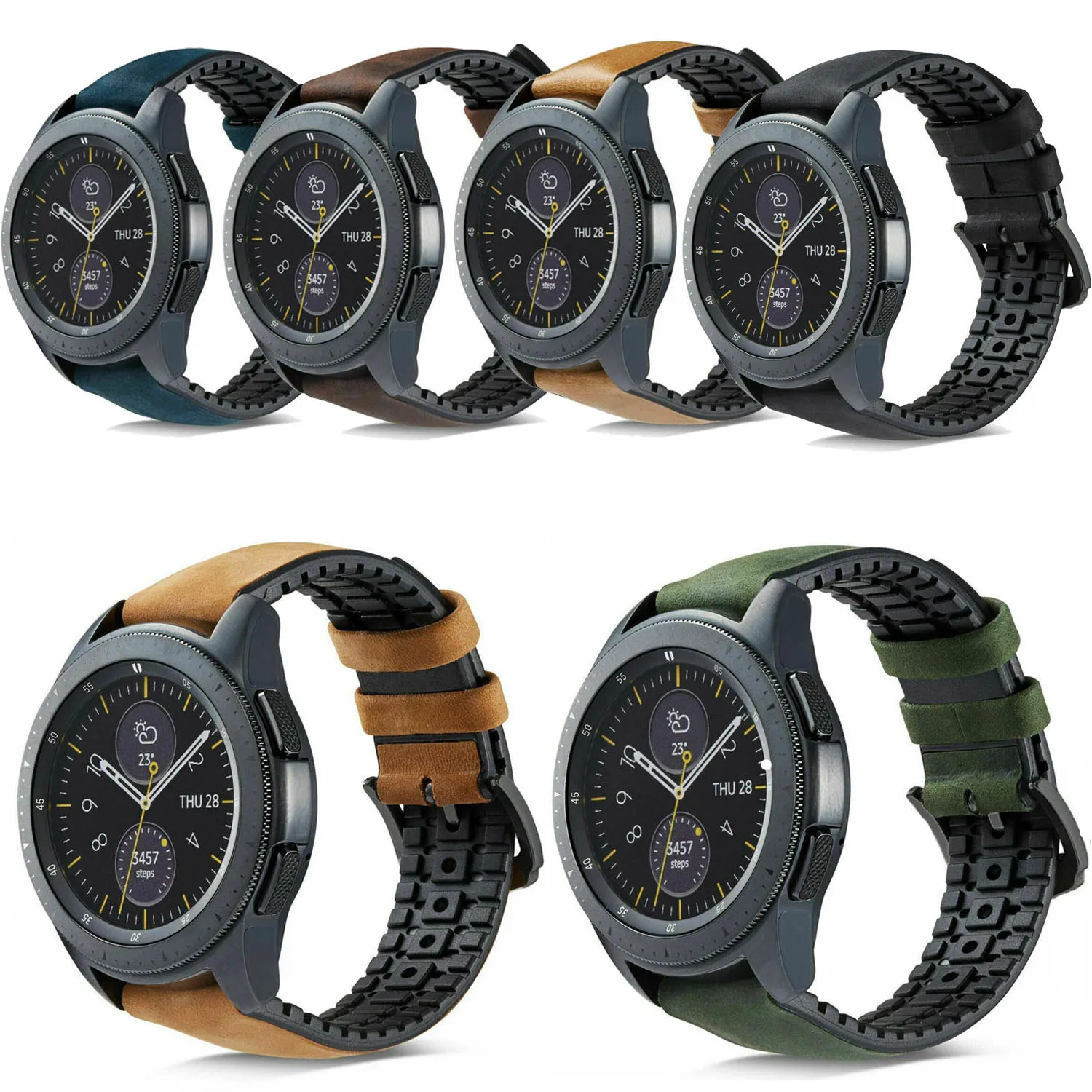 

20mm 22mm Strap For Huawei Watch GT Band Silicone Leather Bracelet For Samsung Galaxy Watch 46mm 42mm Band Gear S3 S2 Strap Belt