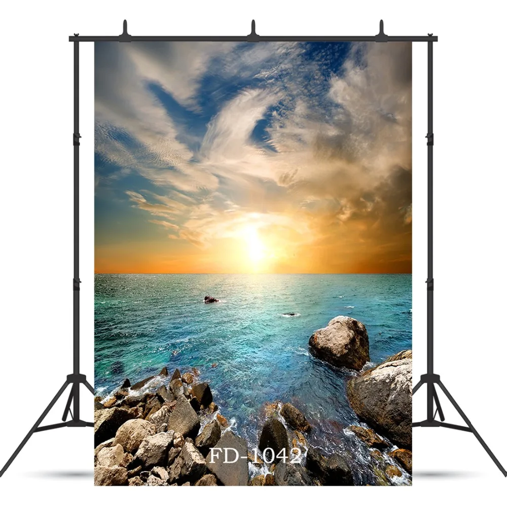 Фон для фотосъемки с изображением заката моря пляжа аксессуары детский