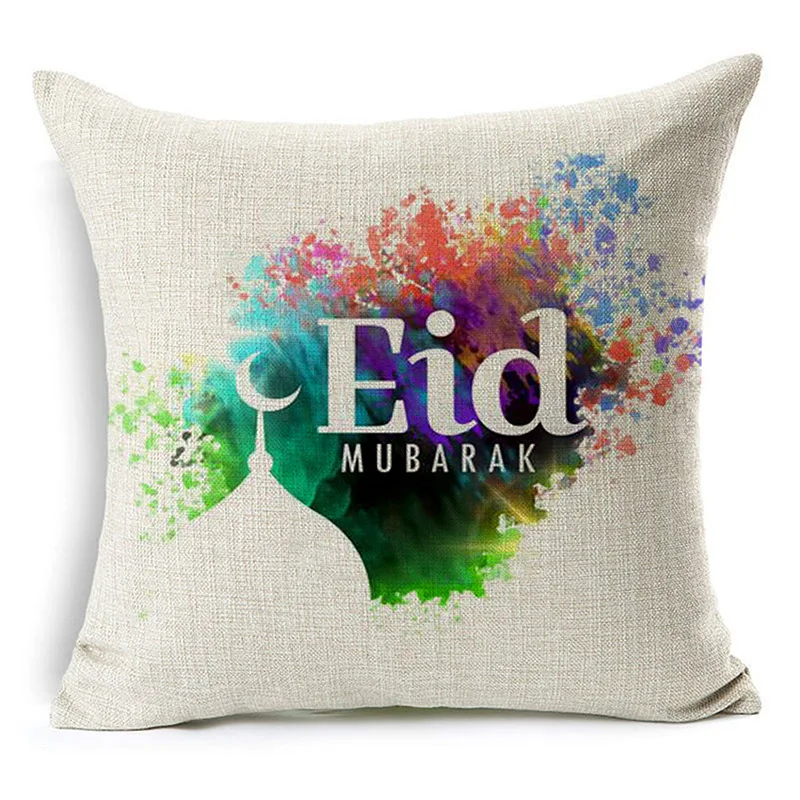Ramadan Islamic Eid Mubarak For Home Decorations Pillow Case Decor Sofa Cotton Muslim Mosque Decorative Cushion Cover 45X45CM | Дом и сад