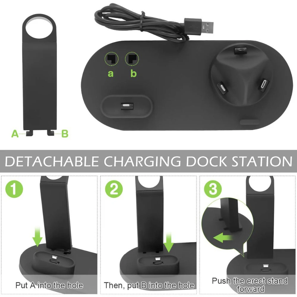 3 in 1 charging dock holder for apple watch iphone x xs xr max 7 8 plus airpods dock wireless charger stand station mounts base free global shipping