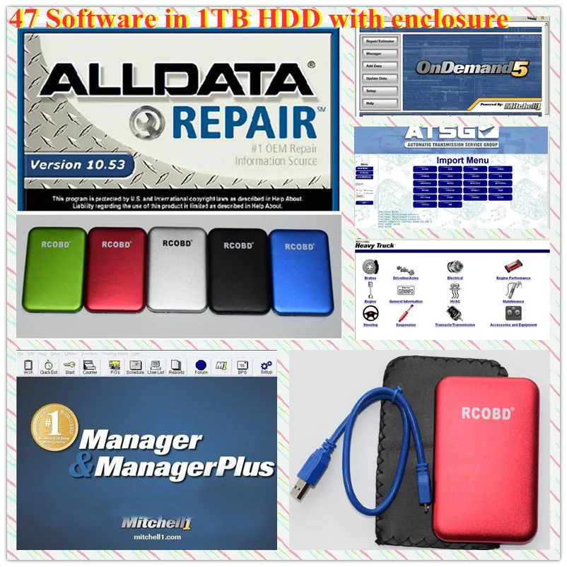 Все данные Mi tchell ondemand 2015 + Alldata v10.53 программное обеспечение для ремонта авто ATSG