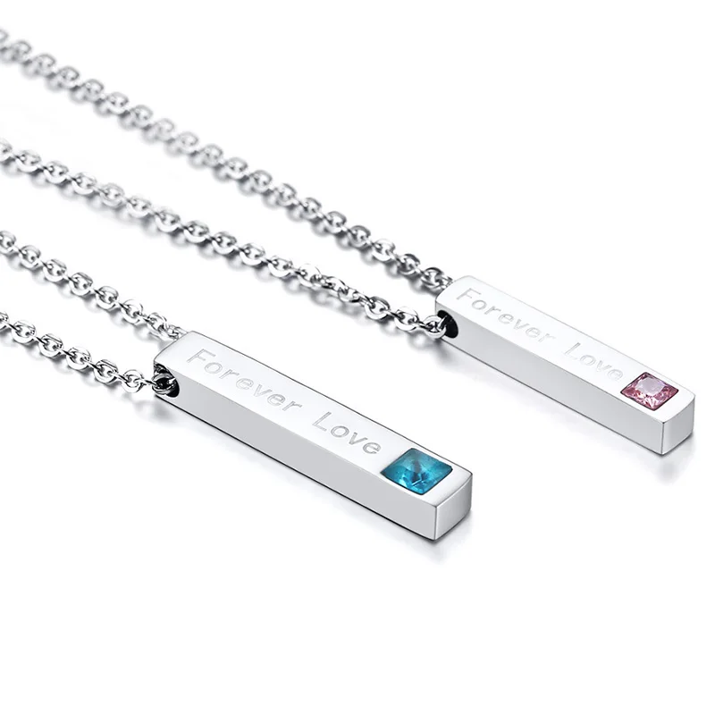 Модные его и ее пары ожерелья обещают Навсегда Любовь Стразы кулон ожерелье для