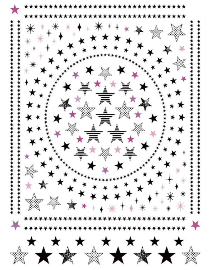 24 шт. наклейки для дизайна ногтей в виде черной звезды | Красота и здоровье