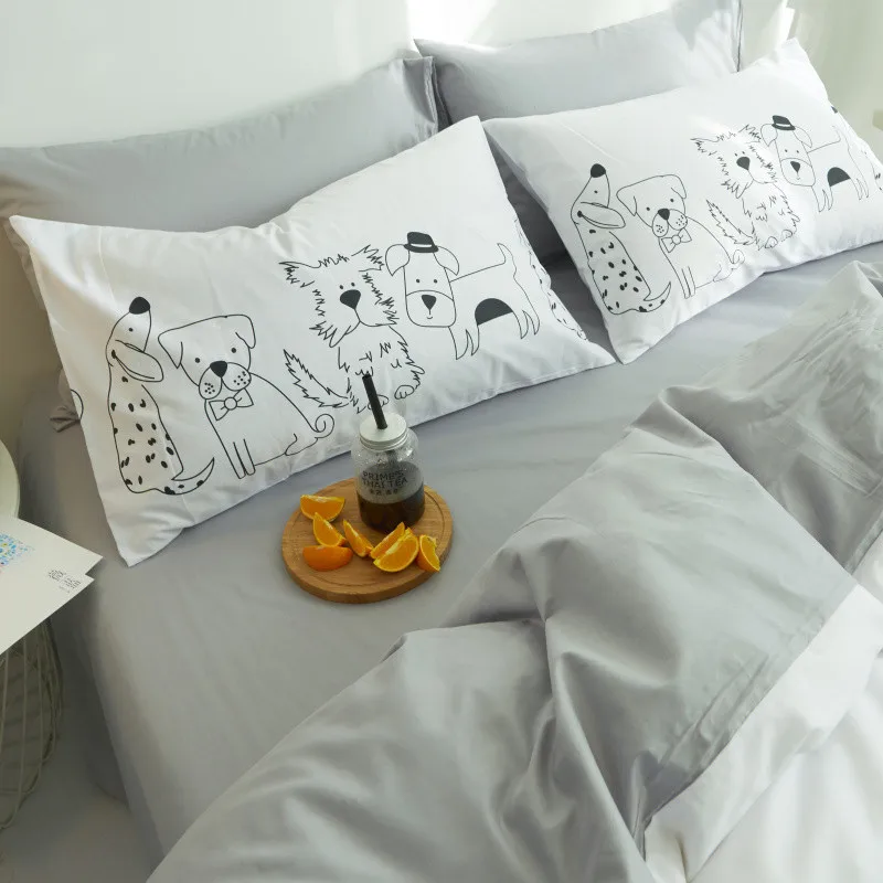 Новый 100% хлопок постельное белье двухместные королева комплект постельного