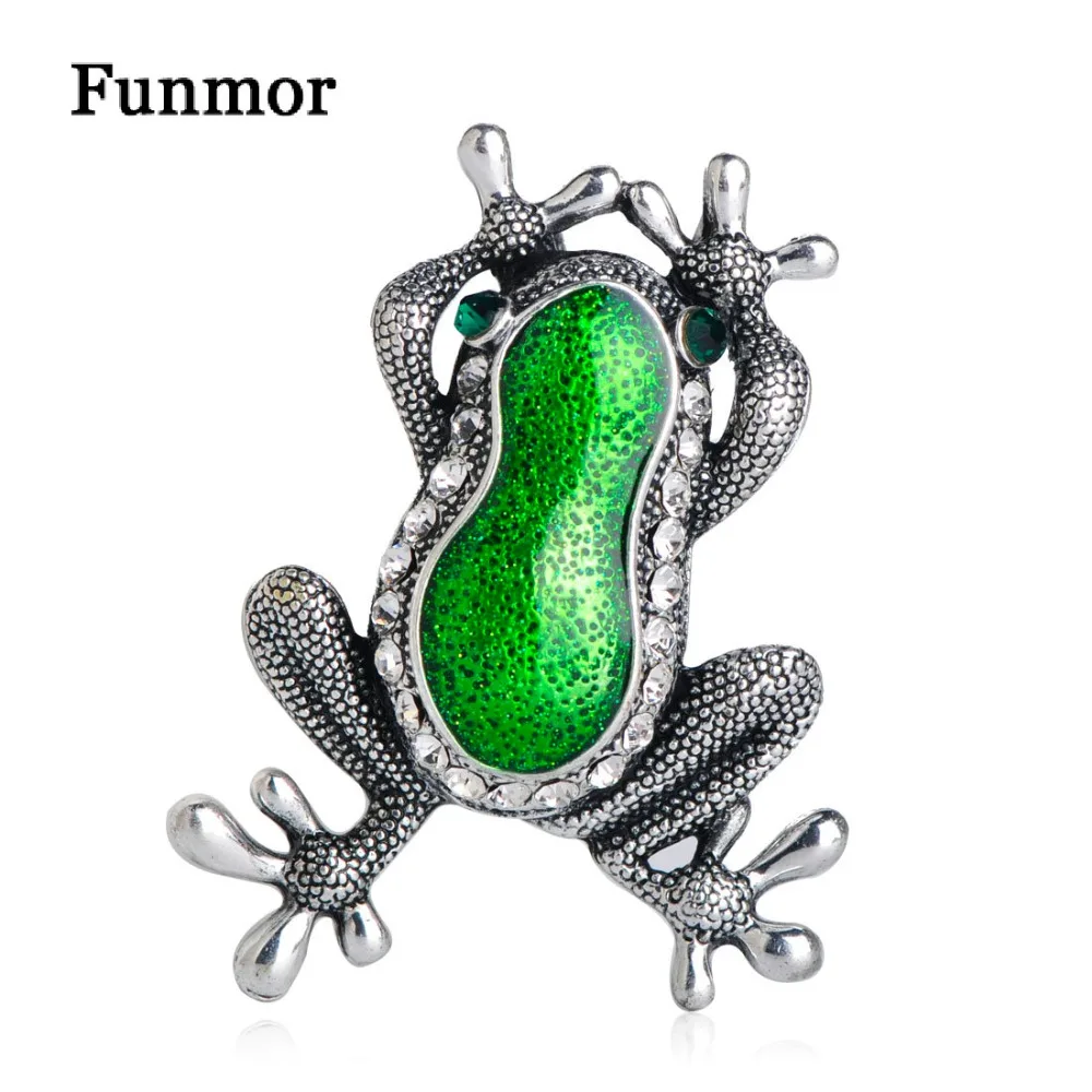 Винтажные эмалированные Броши Funmor в форме лягушки для женщин и мужчин аксессуары