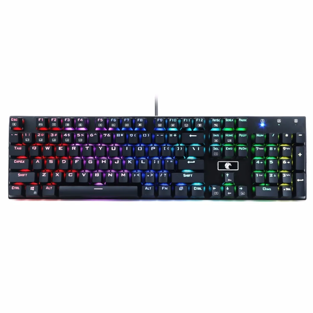 Механическая клавиатура с радужной RGB подсветкой игровая Проводная USB защитой от