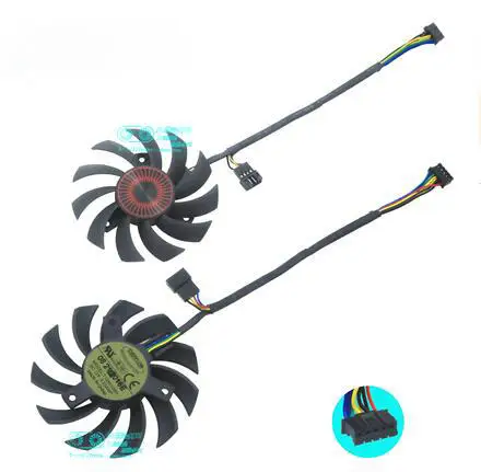 1fan EVERFLOW Для ASUS GTX1060-03G GTX960 видеокарта вентилятор охлаждения T128010BH T128010SH FD7010H12D FD7010H12S - Цвет лезвия: 1fan EVERFLOW
