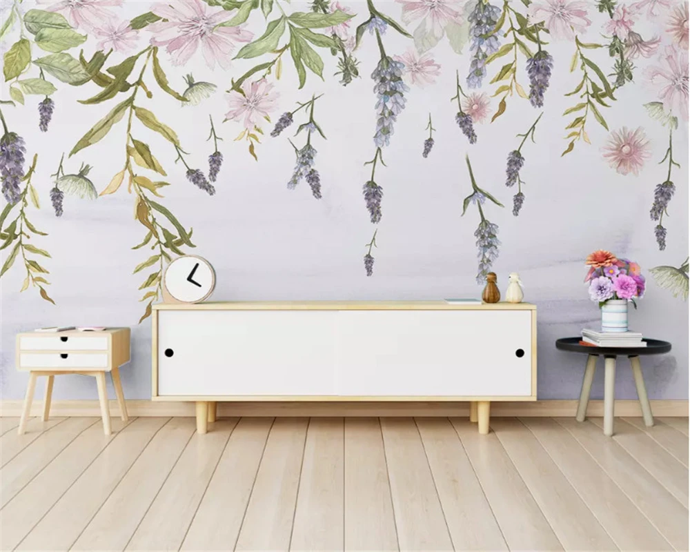 3d обои на заказ в скандинавском минималистичном стиле с маленькими свежими