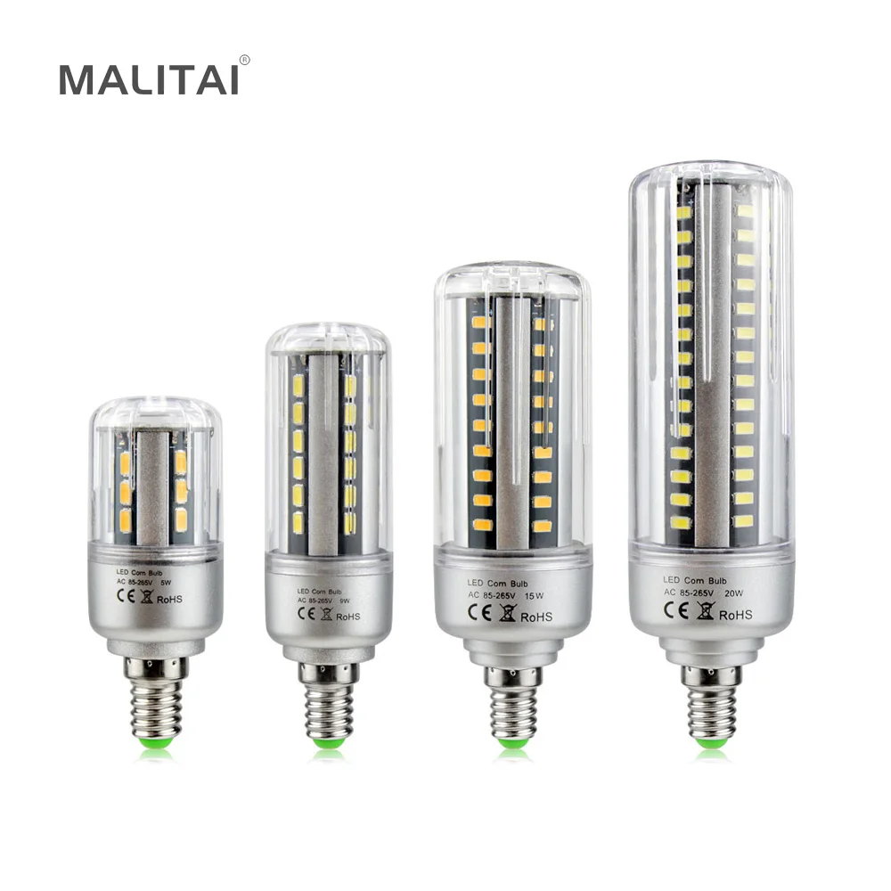 Светодиодная лампа E14 5 Вт 7 9 12 15 18 20 SMD 5736 100 лм/Вт Алюминиевая СВЕТОДИОДНАЯ