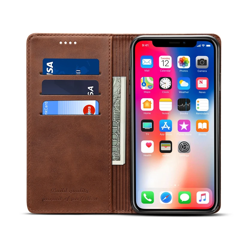Чехол для iPhone XR роскошный кожаный и силиконовый чехол Xs Max с магнитными