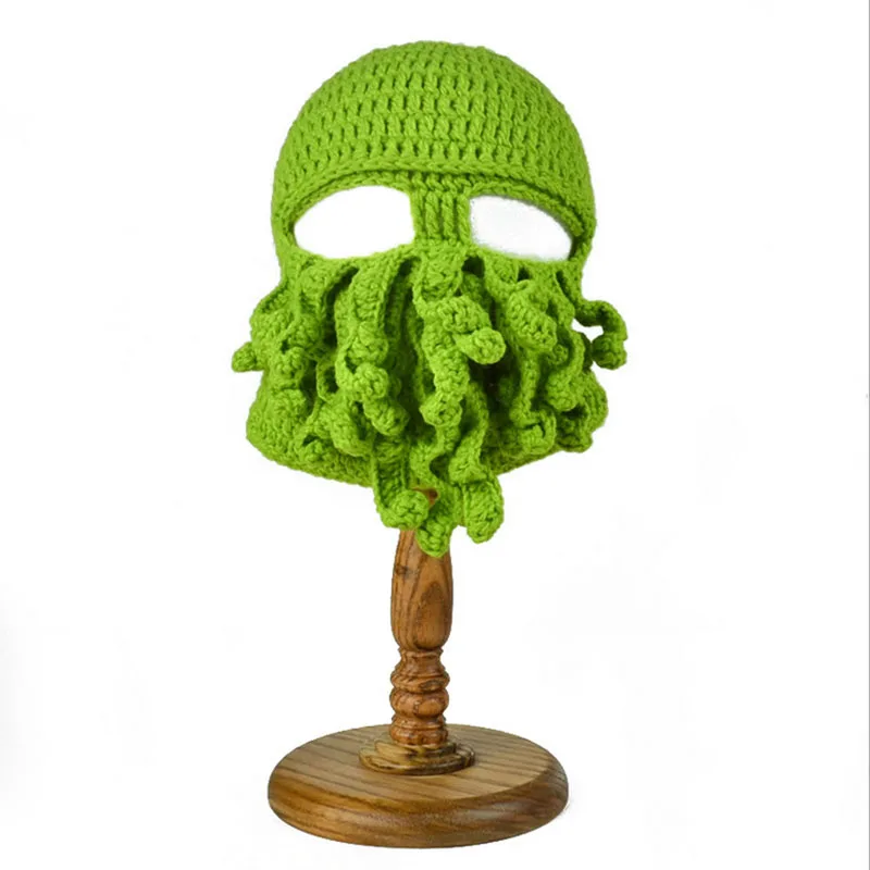 Зимняя Маска для лица ручная тканая маска сноуборд осьминог шерстяная Балаклава