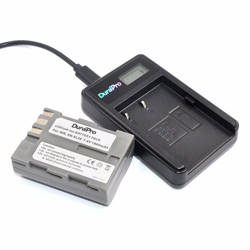 2 предмета EN-EL3e EL3e 7,4 V 1800 мА/ч, Камера Батарейки+ ЖК-дисплей USB Зарядное устройство для Nikon D70 D70S D80 D90 D100 D200 D300 D300S D700 Камера