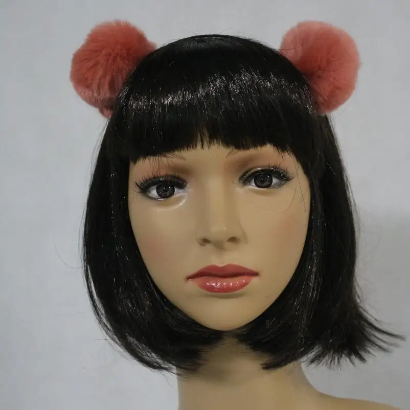 1 шт. искусственный мех кролика мяч Hairband девушки женщины рождественской