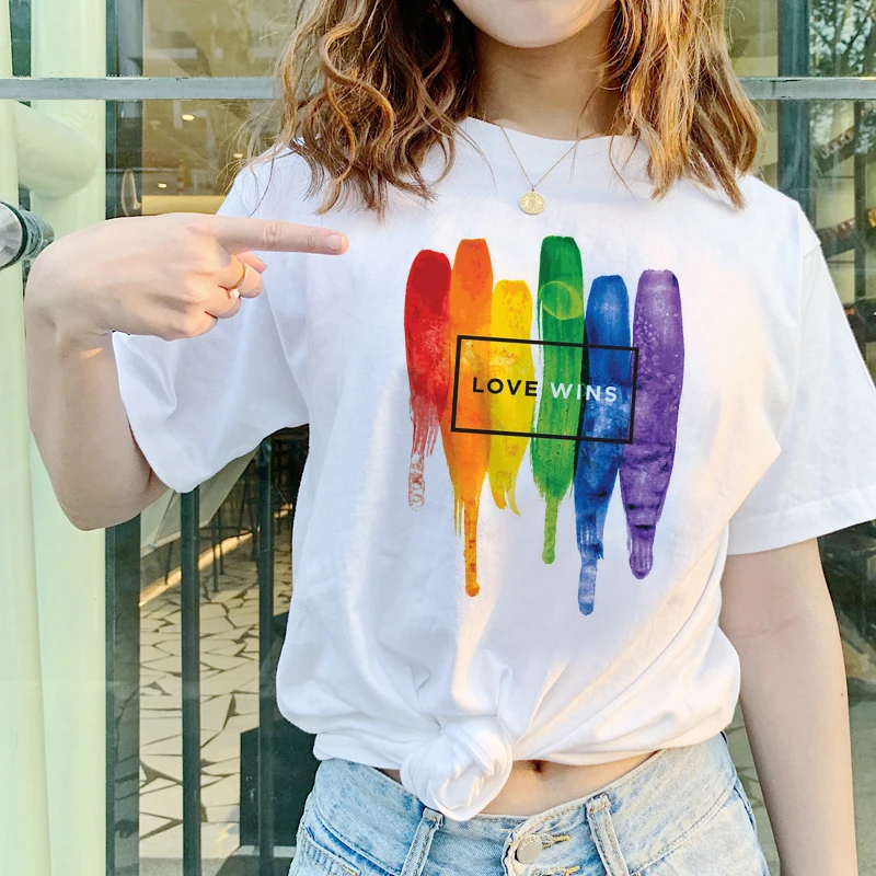 Футболка lgbt Love Wins для женщин повседневная женская футболка с радужным принтом