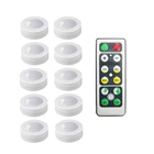 Светильник для шкафа беспроводной с регулируемой яркостью сенсорный светодиодный Ночные лампы с батарейным питанием пульт дистанционного управления подходит для кухни, лестницы, спальни