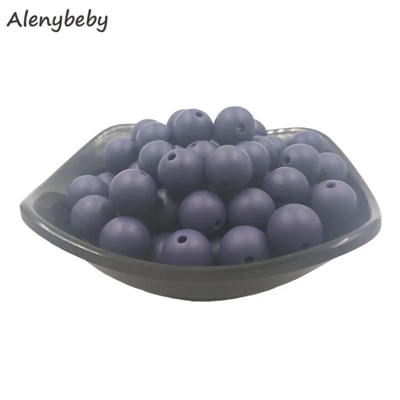 Twilight purple 12 мм, 100 шт, силиконовые бусины, Пищевая силиконовая продукция для прорезывания зубов, жевательные соска, зажимы для цепи, Детские Прорезыватели - Цвет: Twilight purple