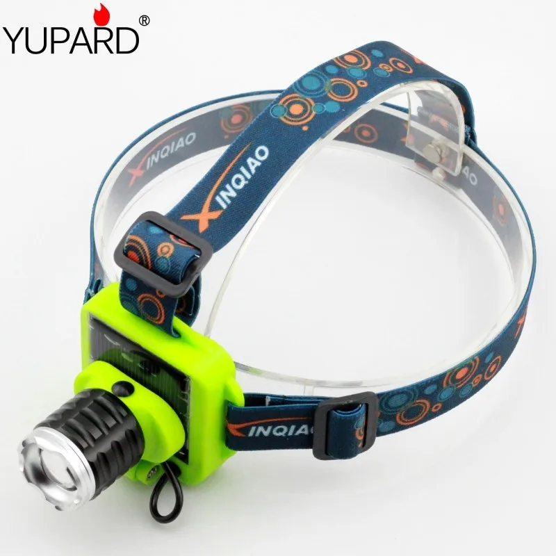 Налобный фонарь YUPARD на солнечной батарее светодиодный с 3 режимами и зумом