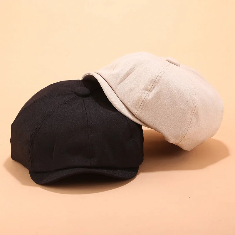 Autumn winter Hat for women men duck tongue berets wild solid color forward cap casual octagonal simple painter hat | Аксессуары для