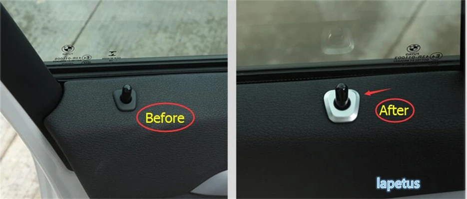 Lapetus Car Inner Door Lock Ring Sequins Decoration Frame Cover Trim 4 Pcs Fit For BMW X1 F48 2016 2017 2018 2019 2020 ABS | Автомобили и