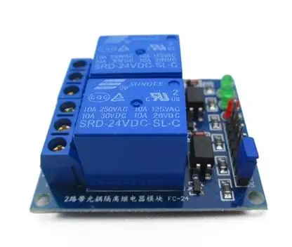 5-вольтовый двухполосный релейный модуль SRD-24VDC-SL-C с световым релейным реле |