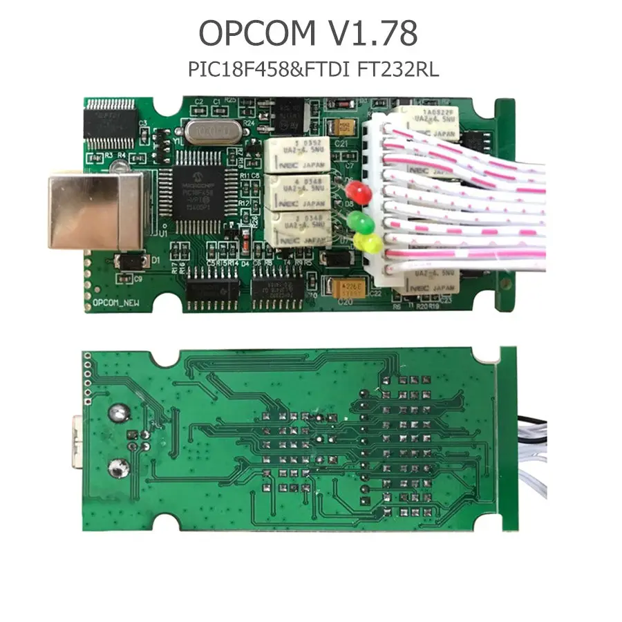 OPCOM для Opel V1.78 с чипом PIC18F458 и FTDI FT232RL op com OBD2 автомобильный диагностический