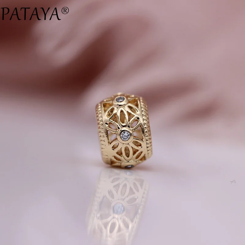 PATAYA, новинка, женские Полые Длинные ожерелья, свадебные, вечерние, модные ювелирные изделия, 585, розовое золото, натуральный циркон, изящные лепестки, милые маленькие подвески