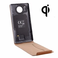 vertical flip genuine leather case qi wireless standard charging back cover for microsoft lumia 950 xl