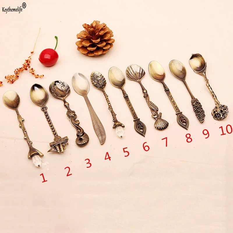 1 шт. маленькая кофейная ложка Кухонная столовая винтажная королевская бронзовая