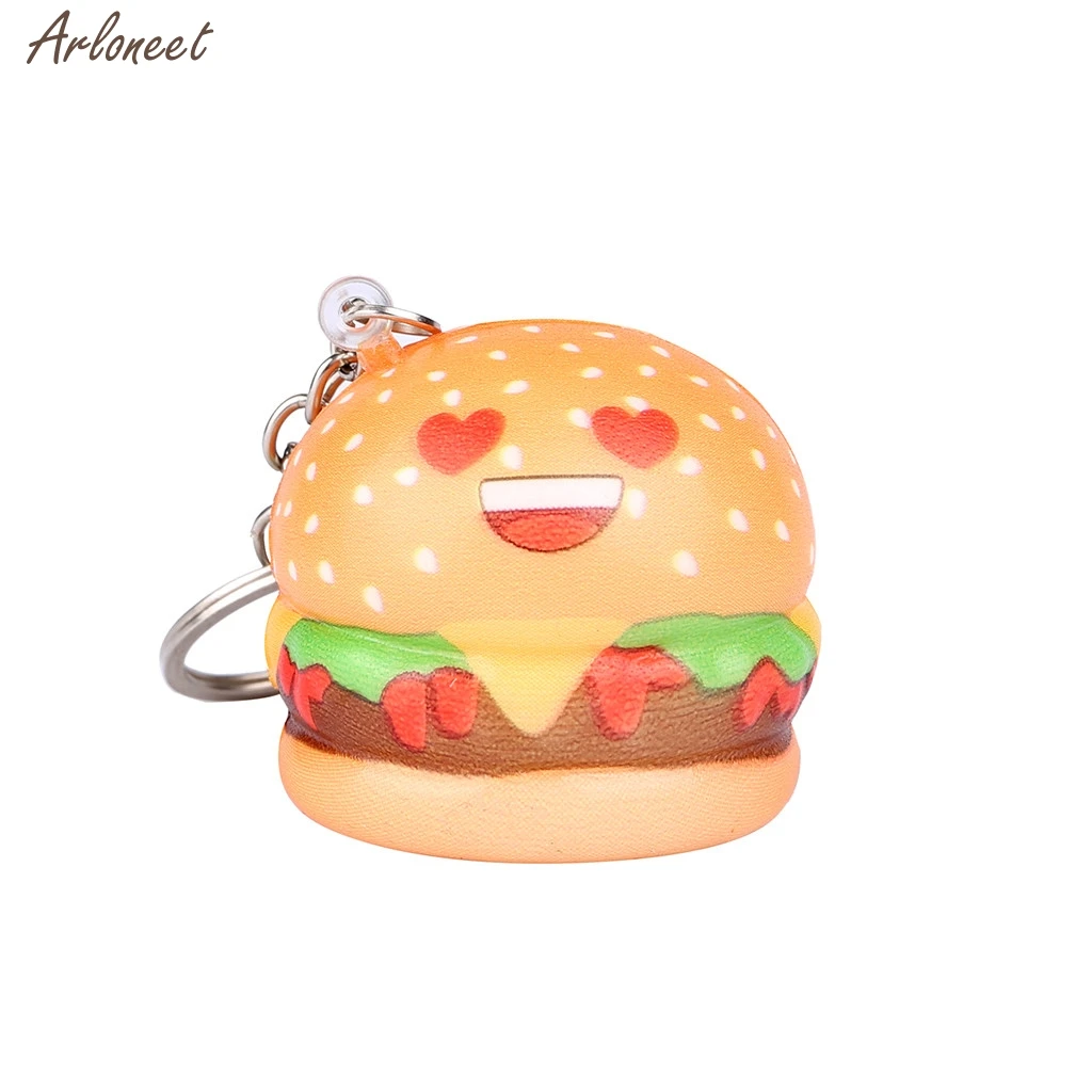 Мягкие игрушки Kawaii мультфильм гамбургер медленно поднимающийся крем душистый брелок снятие стресса игрушка Подарки против стресса успокаивающий 27 - Цвет: B